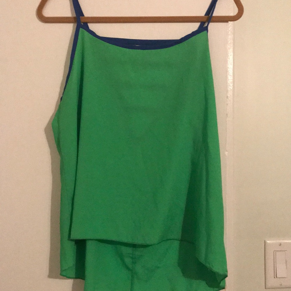 Green silk tank